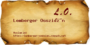 Lemberger Osszián névjegykártya